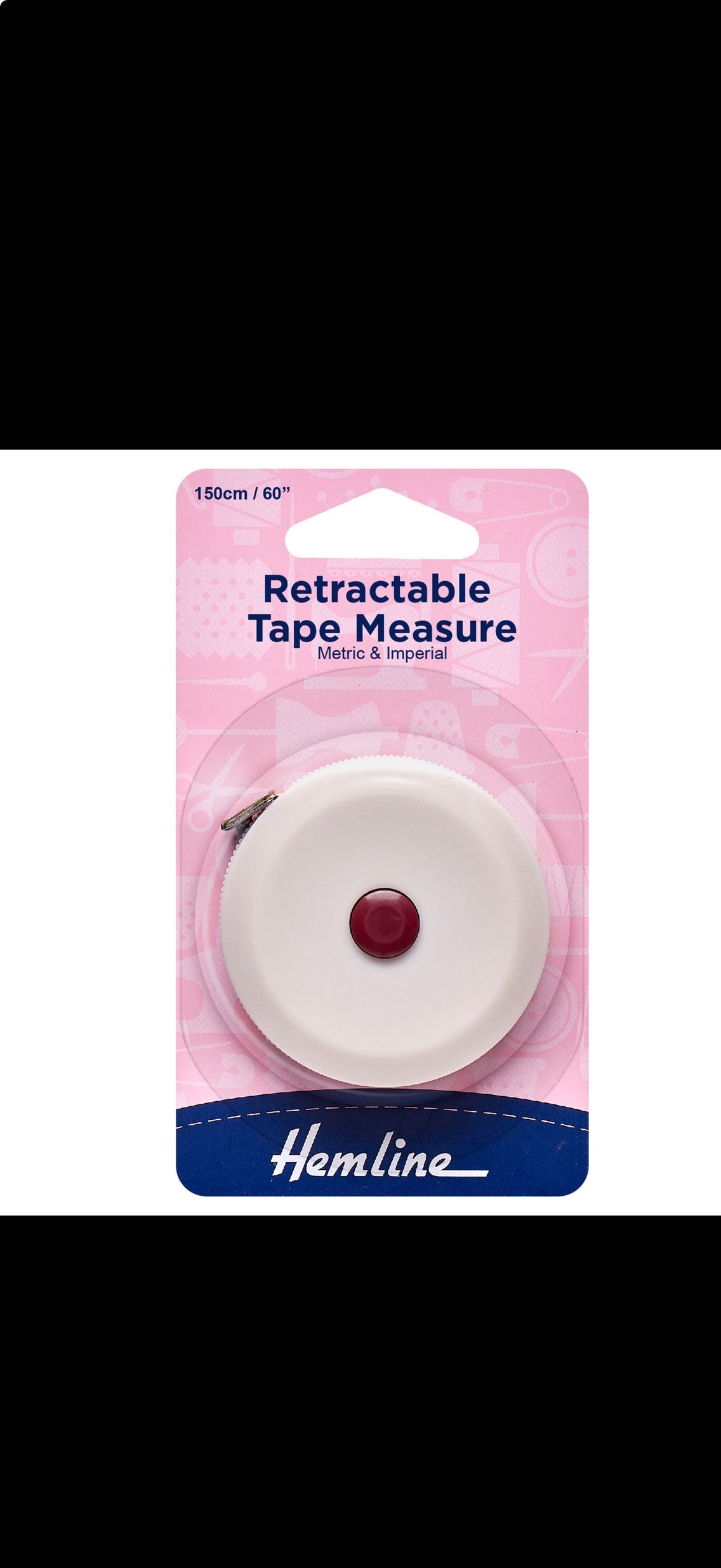 Hemline Retractable Tape Measure - 150cm
