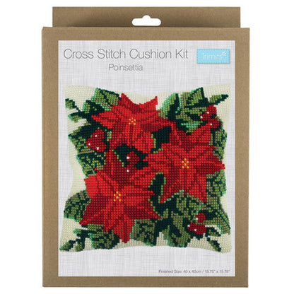 Trimits Cross Stitch Cushion Kit Poinsettia