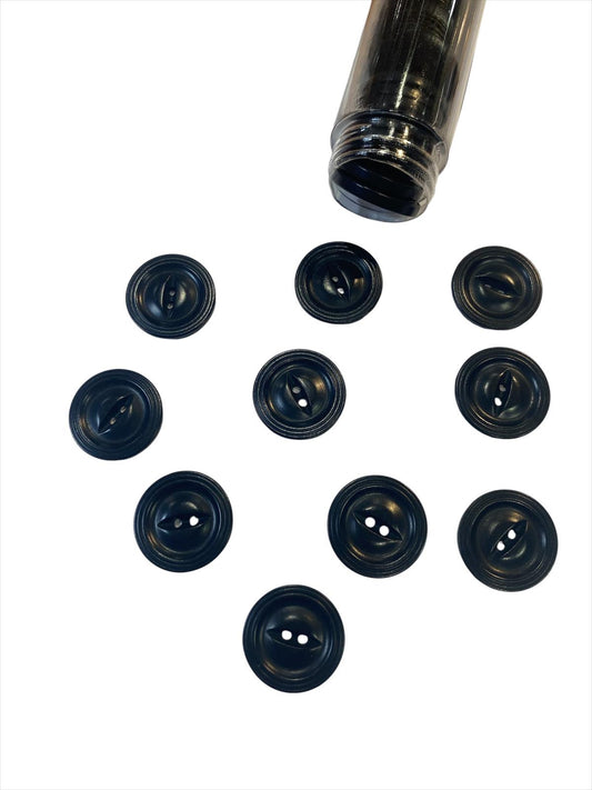 18mm Black Checker Rim 2 Hole Fish Eye Button
