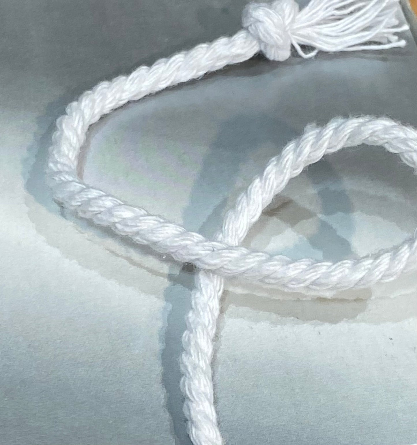 5mm Bleached Cotton Piping Cord (Price per 25cm)