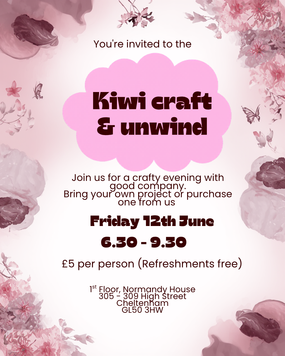 Kiwi Craft & Unwind Evening Socials (Multiple dates)