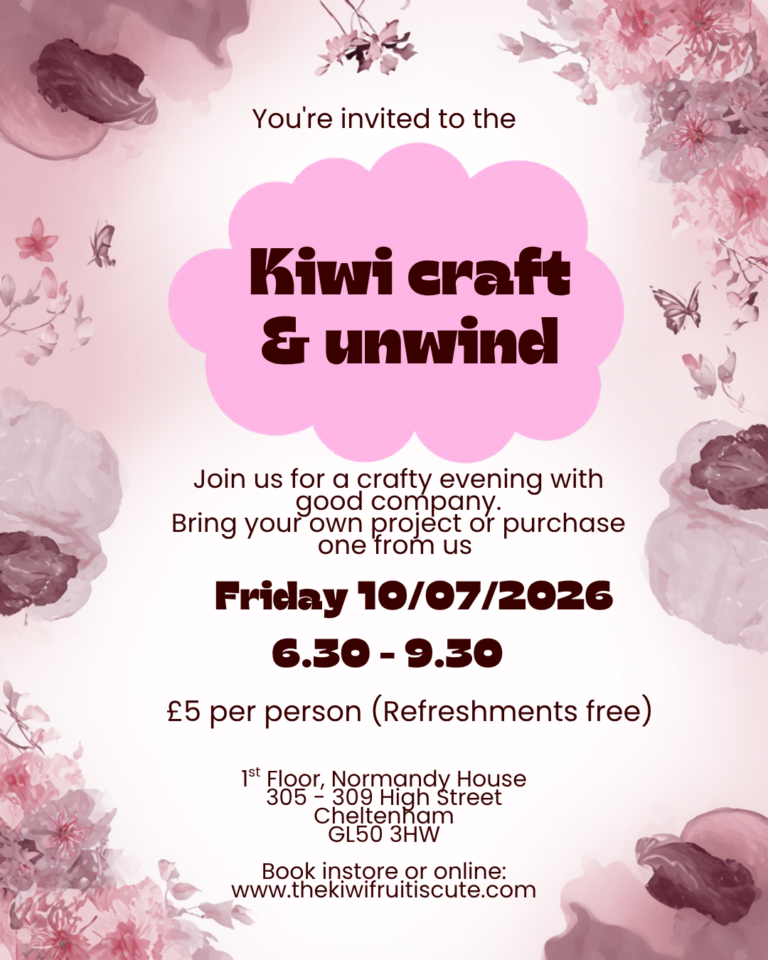Kiwi Craft & Unwind Evening Socials (Multiple dates)