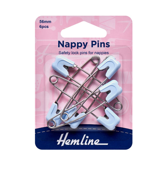 Hemline Nappy Pins - 6 pack