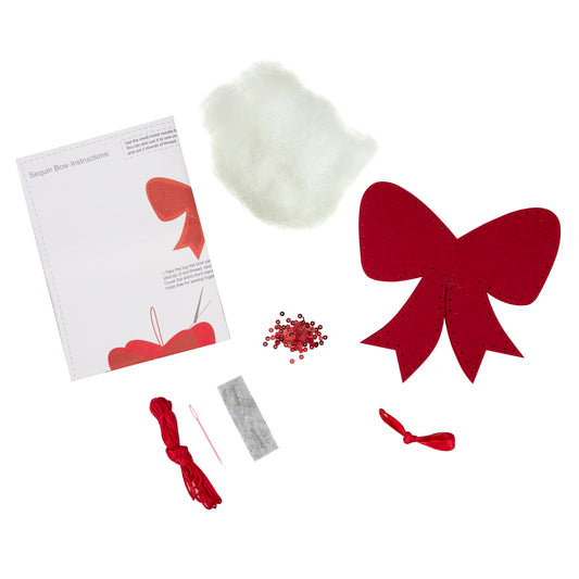 Christmas Sequin Bow Felt Decoration Kit