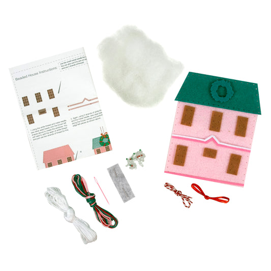 Christmas Beaded House Felt Decoration Kit