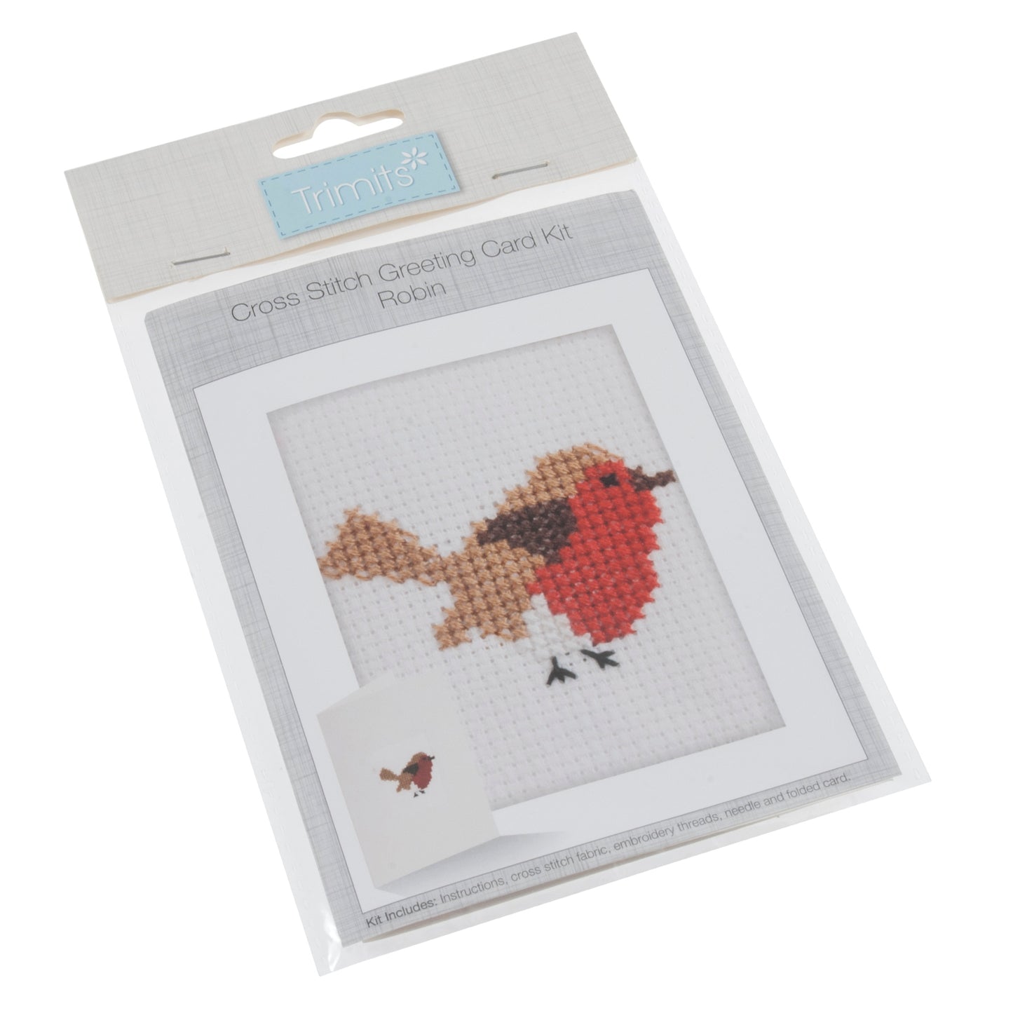 Cross Stitch Christmas Card Kit - Robin