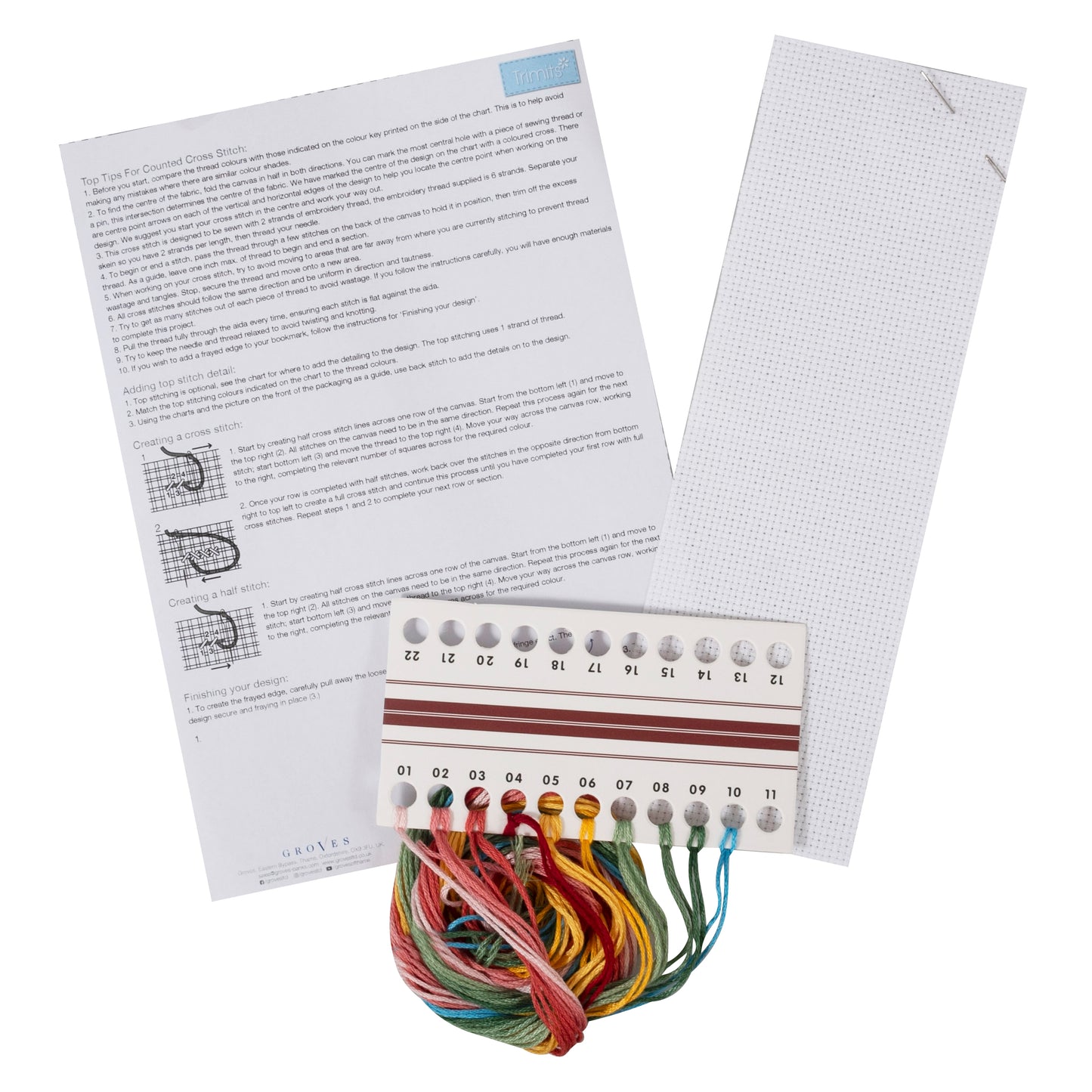 Trimits Counted Cross Stitch Bookmark Kit - Bloom