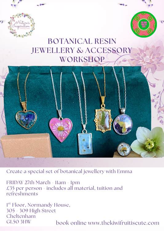 UV Resin Jewellery Making Workshop  - Friday 27th March - 11am - 1pm