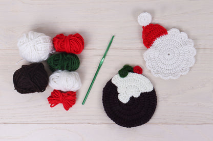 Trimits Crochet Kit: Crochet-Your-Own Coasters: Christmas: 2 Pieces