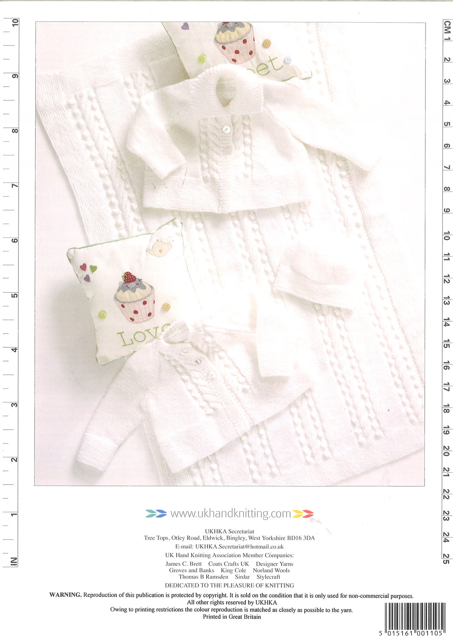 DK Knitting Pattern - Baby Cardigan - UKHKA\100