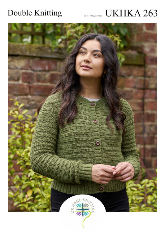 DK Knitting Pattern - Cardigan - UKHKA\263
