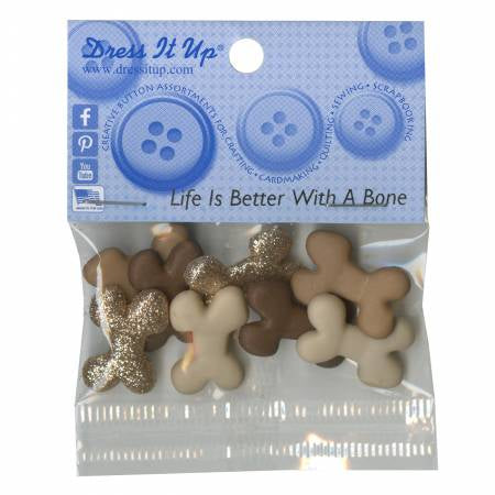 Dog Bone Buttons - 8 Pack