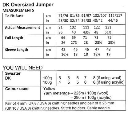 UKHKA 266 DK Pattern – Oversized Jumper