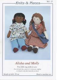KP-27 Alisha & Molly Rag Dolls Sewing Pattern by Knits & Pieces