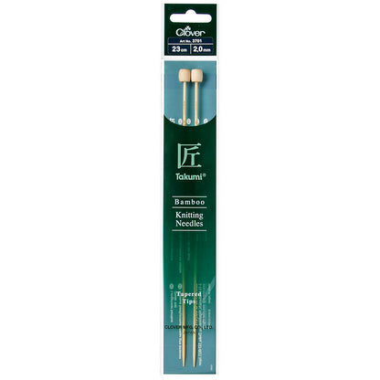 23cm Clover Single-Ended Knitting Pins - Takumi Bamboo (2mm - 7.00mm)