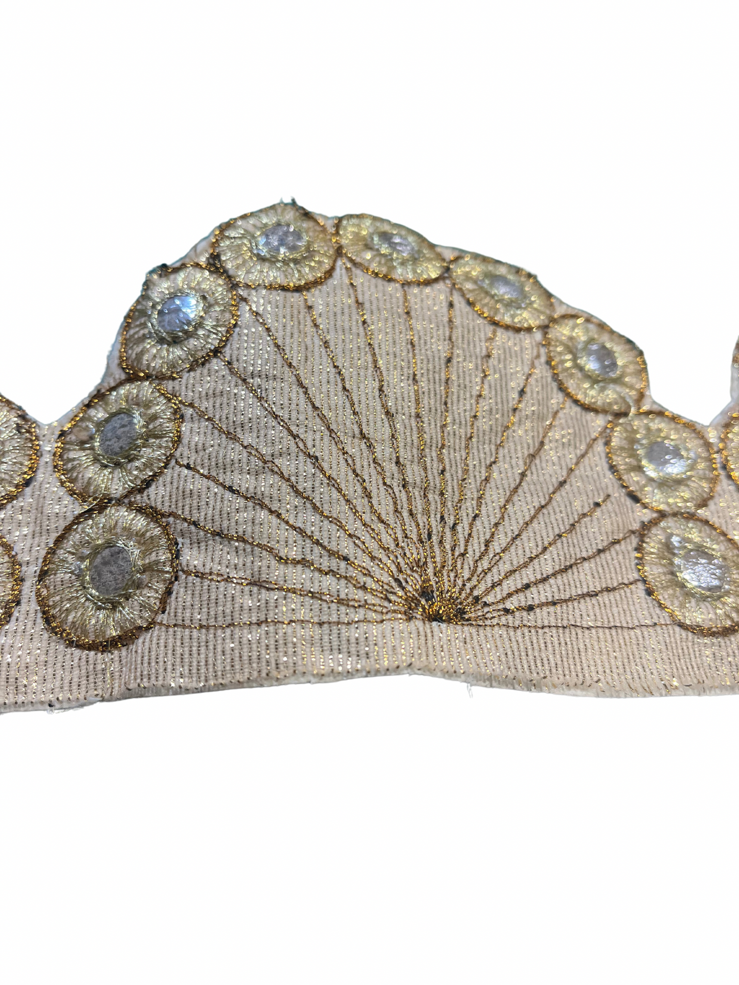 Scallop Edge Embroidered Trim - Gold (Price Per Metre)