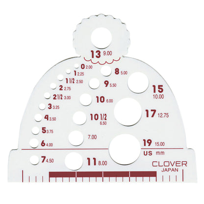 Clover Knitting Needle Gauge