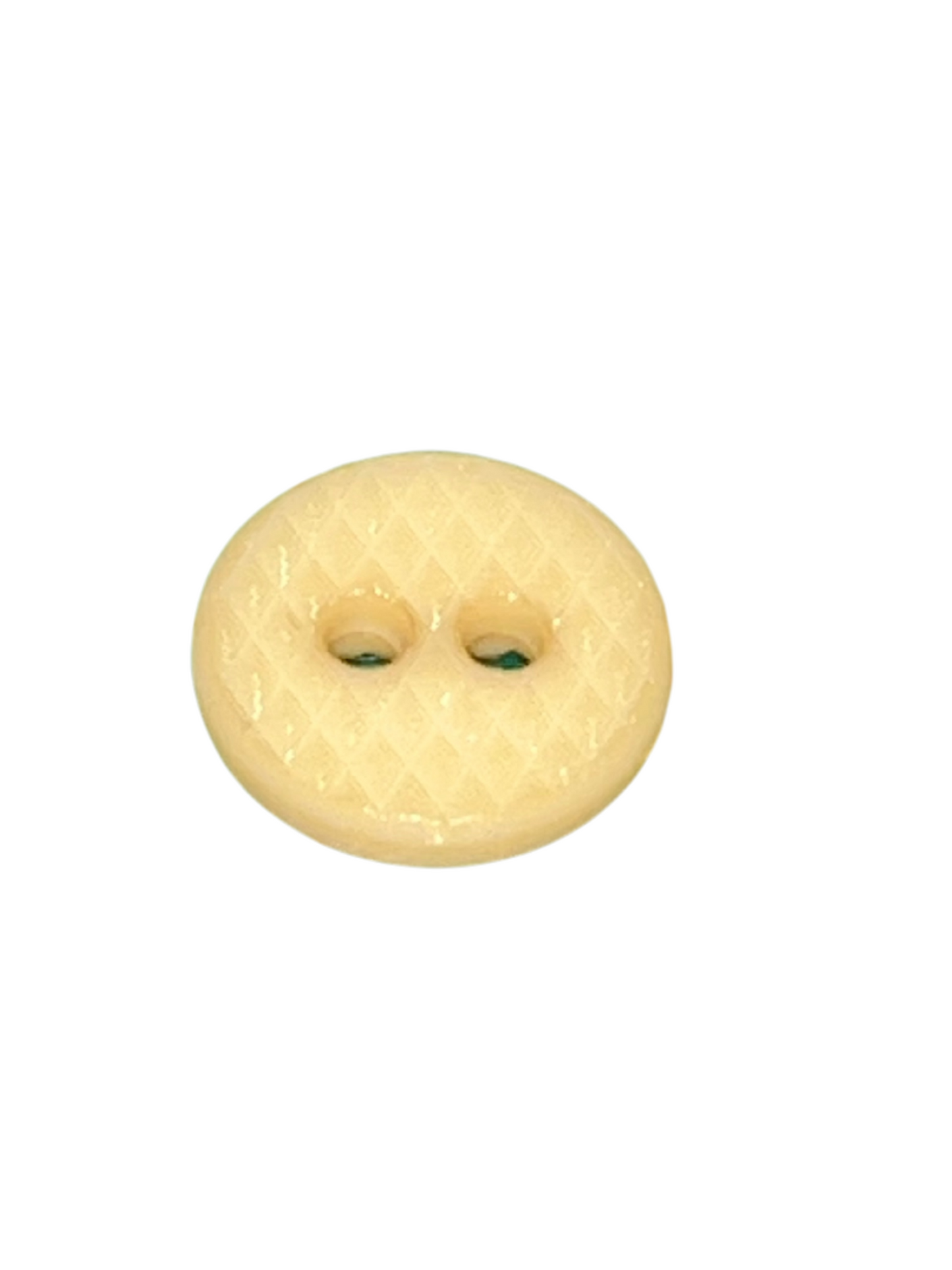 13mm Triangle Faceted 2 Hole Button - Beige