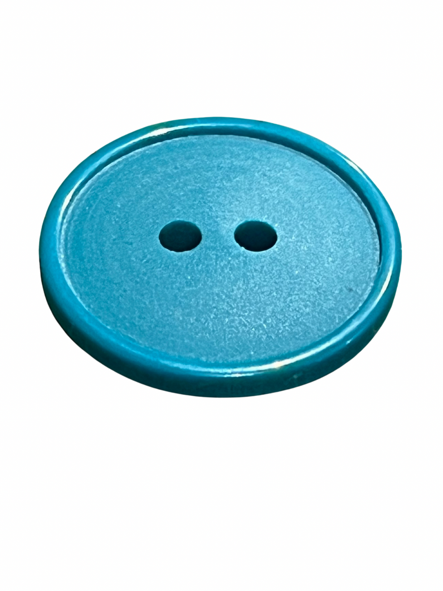 21mm 2 Hole Rimmed Button - Teal