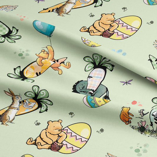 Winnie & Friends Unlicensed Easter Cotton Percale Fabric   (Price Per Metre)