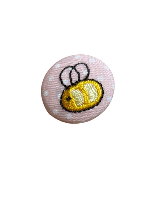 25mm Pink Bee Button