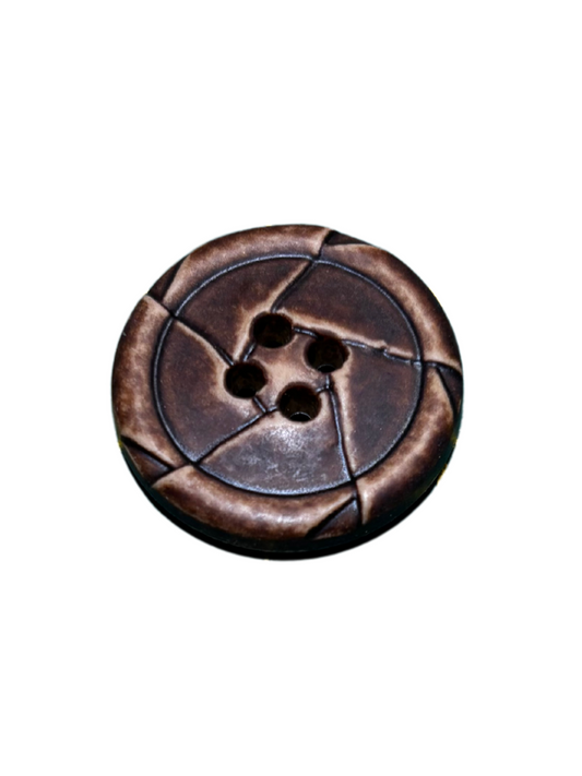 17mm 4 Hole Leather Look Button