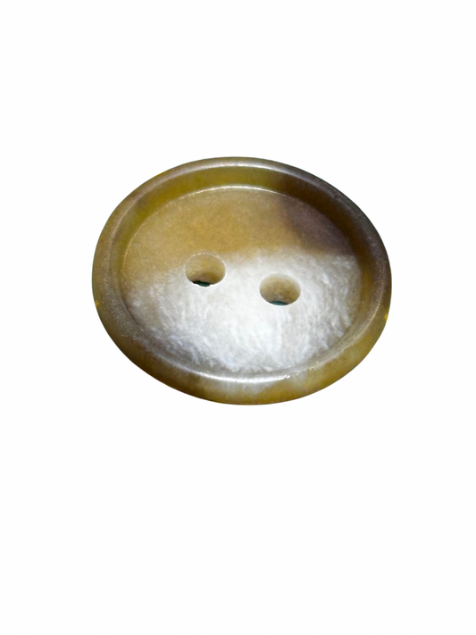 15mm 2 Hole Rimmed Button - Beige