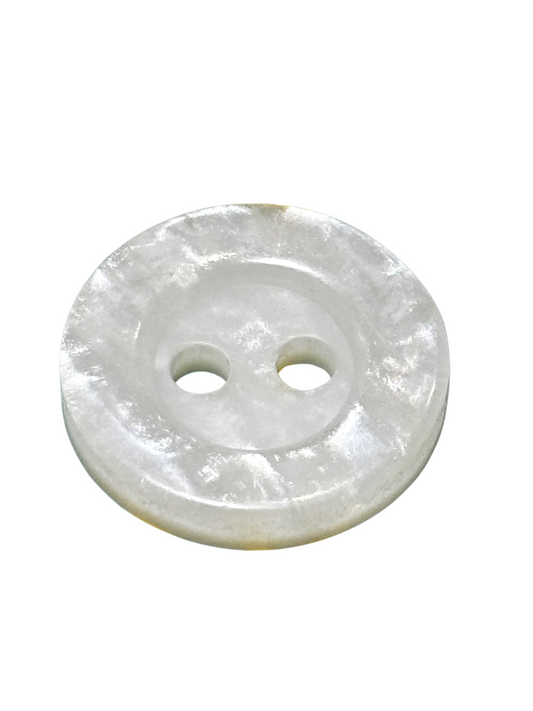 11mm 2 Hole Rimmed Button - Ivory