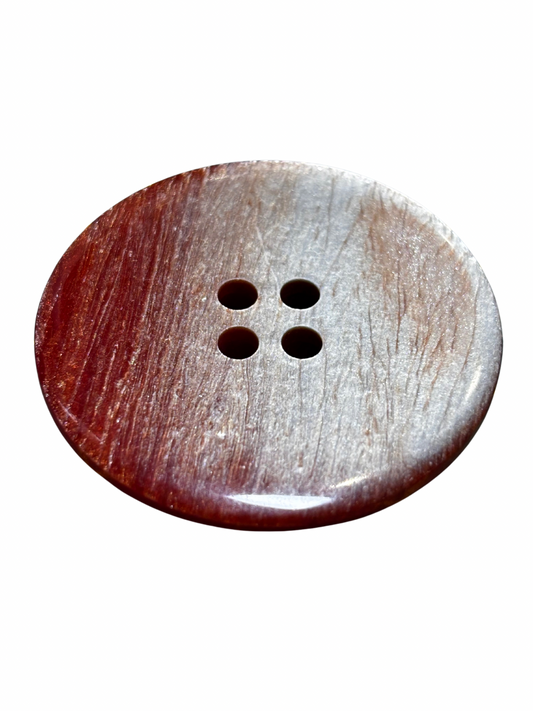 32mm 4 Hole Button - Red/Silver Brushed