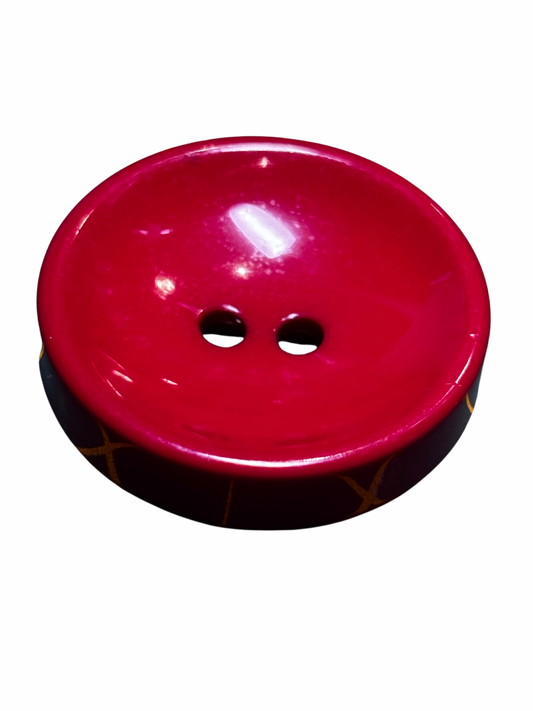 32mm 2 Hole Chunky Button - Red