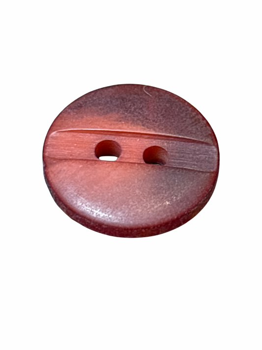 15mm 2 Hole Button - Dark Red