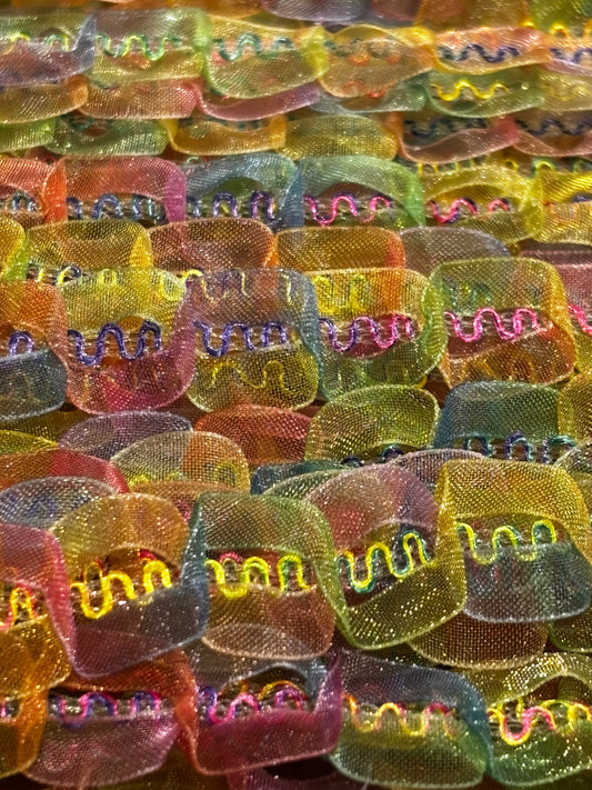 Rainbow Organdie Trim (Price Per 25cm)