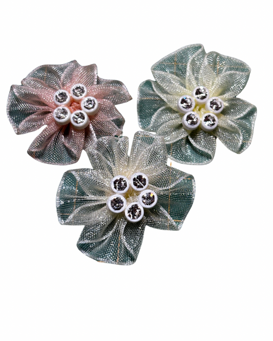 25mm Floral Embellishment (3 Colours)