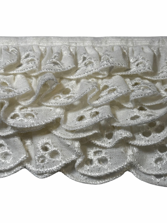 Small Frill 3 Hole Broderie Anglaise Trim (Price Per Metre)