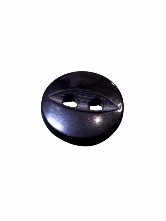 11mm 2 Hole Fish Eye Button - Black