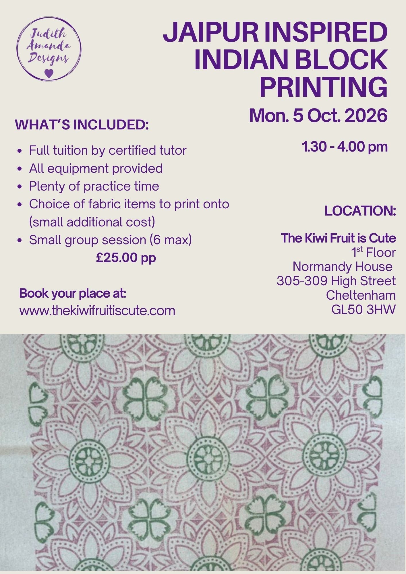 Jaipur Inspired Indian Block Printing 05/10/2026
