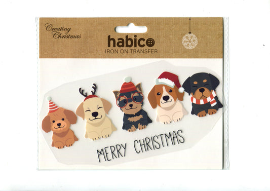 Christmas Dogs Iron on Transfer