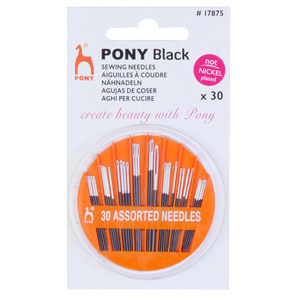 Pony Black Assorted Hand Sewing Needles - 30 Pack