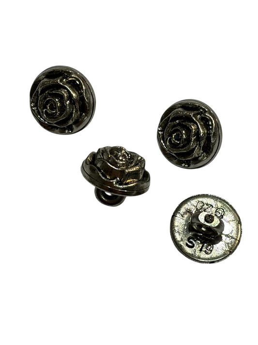 14mm Dill Rose Shank Back Metal Look Button