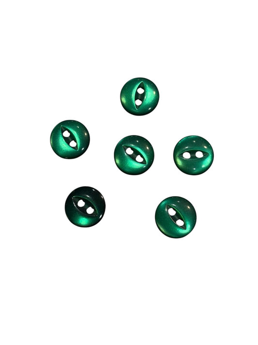 11mm Emerald Fish Eye 2 Hole Button