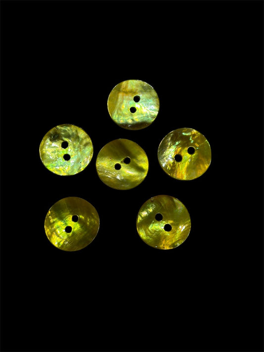 15mm Golden Agoya Shell 2 Hole Button