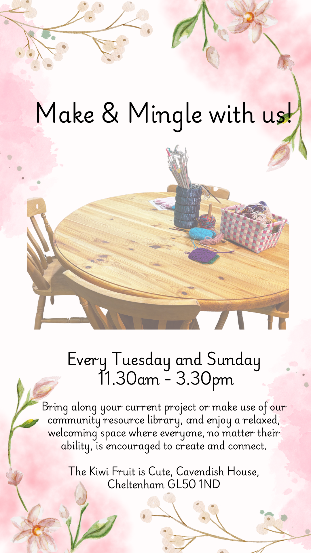 Make & Mingle - Tuesdays & Sundays 11.30 - 3.30