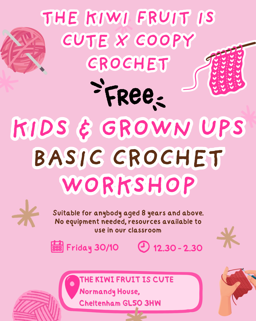 Kids & Grown Ups Crochet Class 30/10/26