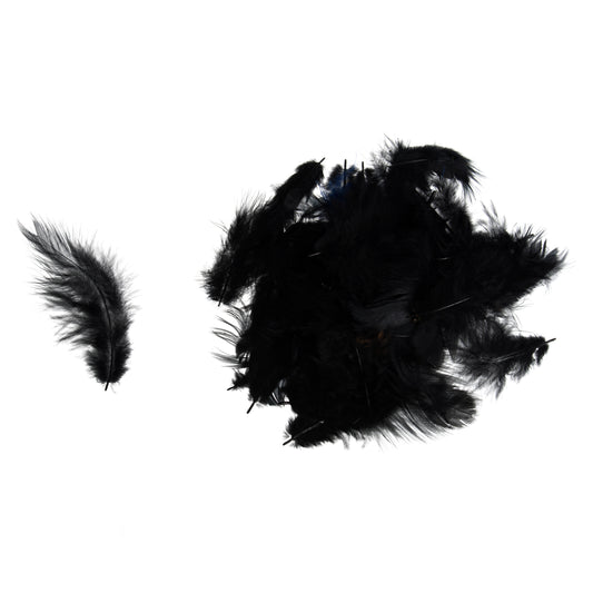 Hen Feathers - Black - 5 Grams