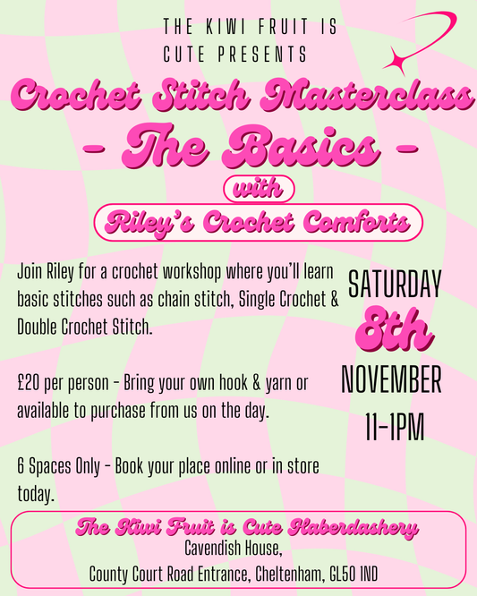 Riley's Basic Crochet Workshop - Saturday 8th November 11-1