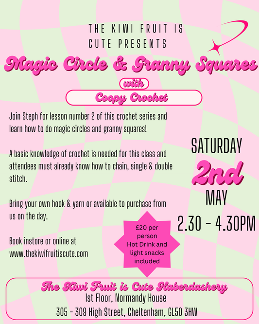 Next Steps Crochet Class 02/05/26 2.30-4.30pm