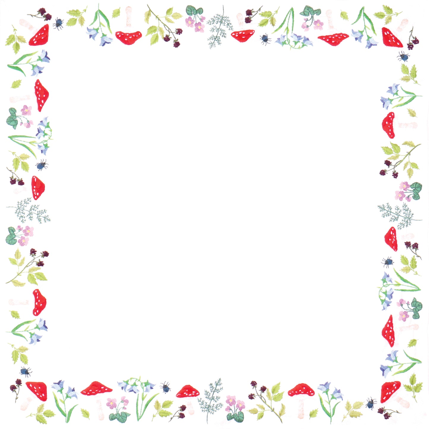 Tablecloth Embroidery Kit - Toadstools