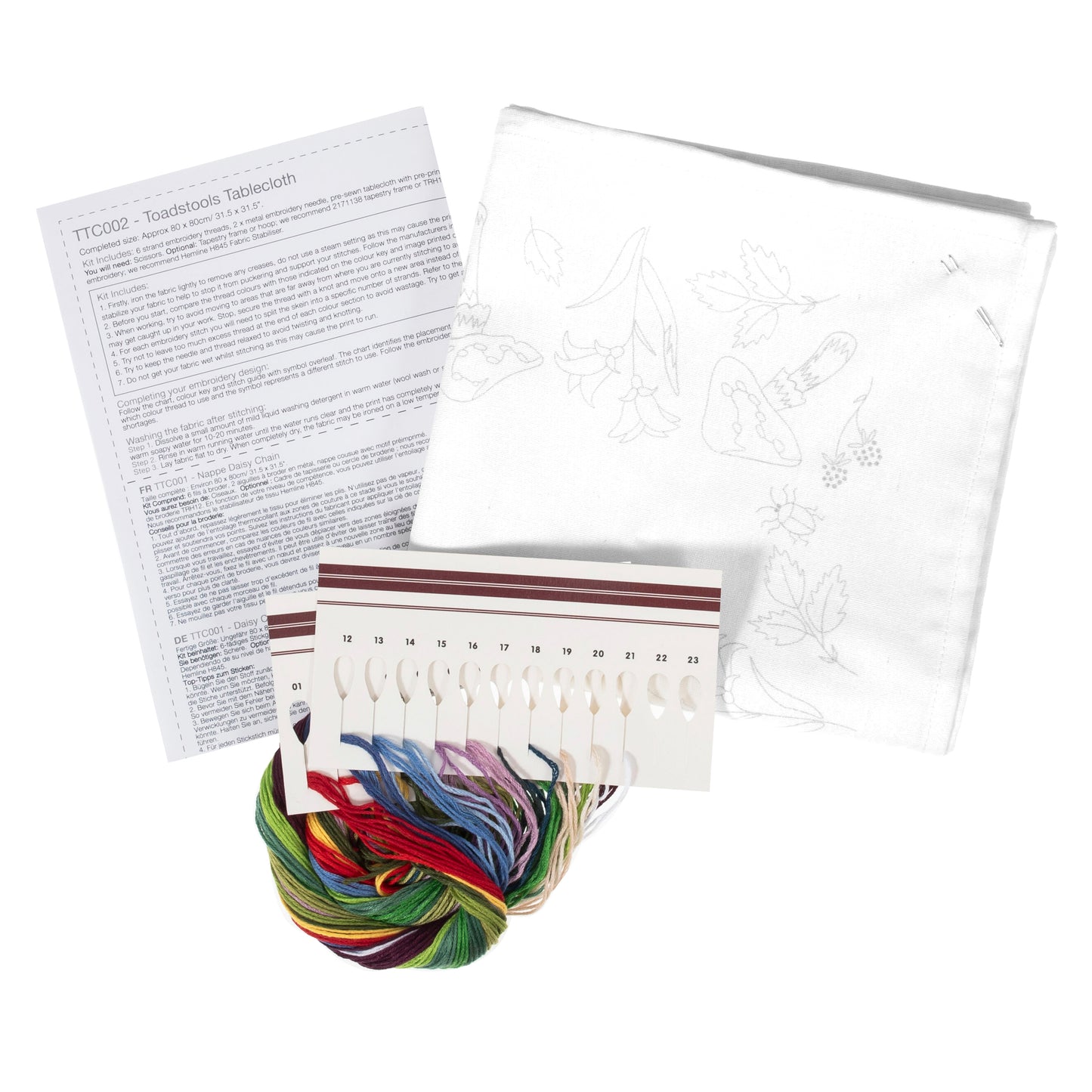 Tablecloth Embroidery Kit - Toadstools