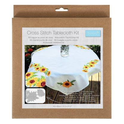 Trimits Tablecloth Embroidery Kit - Sunflowers