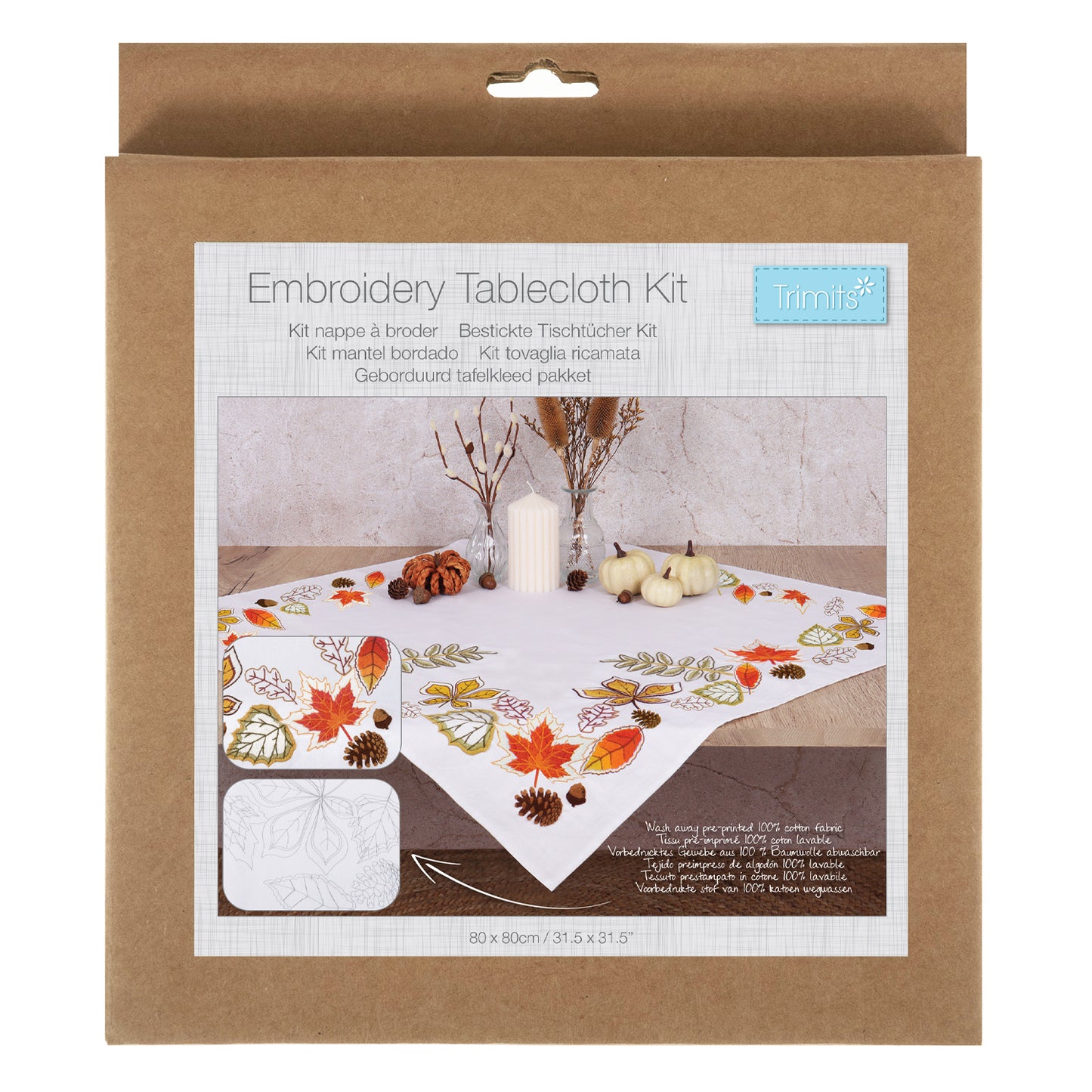 Trimits Tablecloth Embroidery Kit - Autumn Leaves